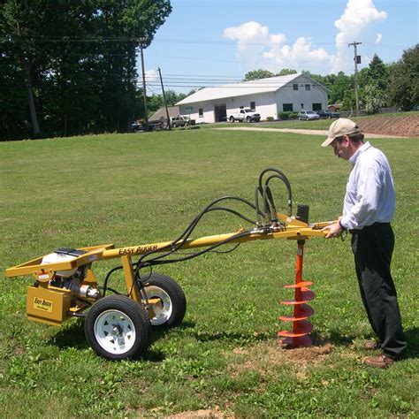 mini excavator post hole digger|homemade hydraulic post hole auger.